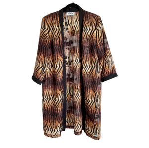 VINTAGE LATE 80’S SHEER TIGER PRINT KIMONO