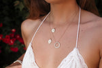 Load image into Gallery viewer, Bohemian and ethereal, our 14k Yellow Gold Corinne necklace hangs beautifully on a delicate gold chain and is perfect for every day wear and for layering with other necklaces.
